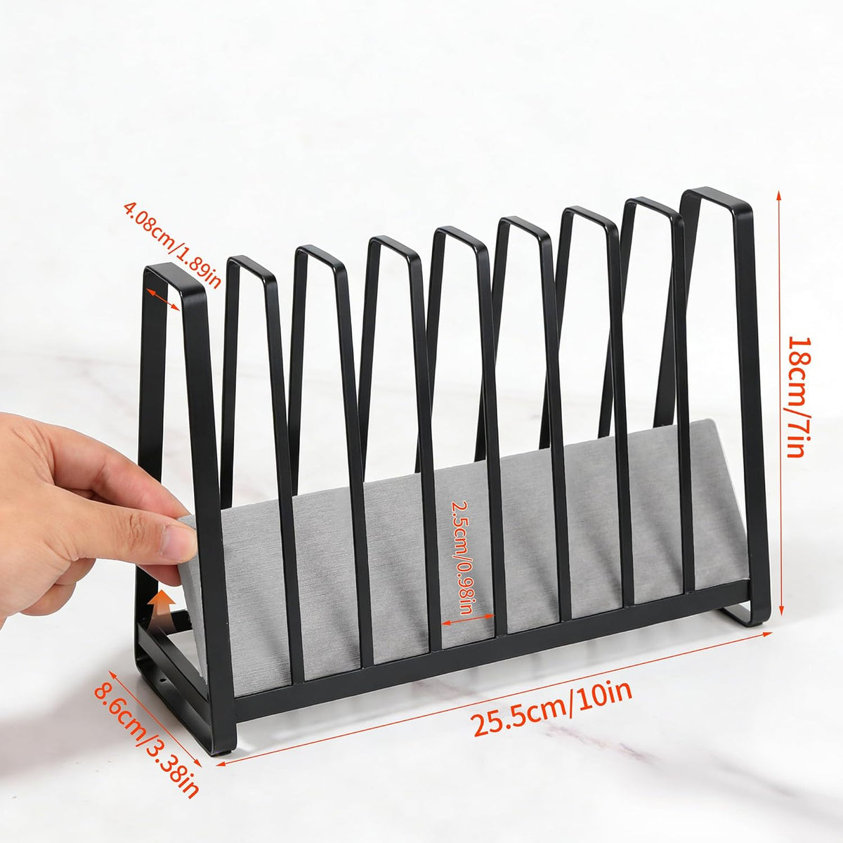 Reusable Bag Drying Rack - 9-Slot Plastic Bag Drying Rack with Diatomite Base(Keep the Countertop Dry), Black