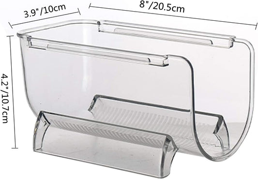 2 Pack Plastic Stackable Water Bottle and Wine Rack Storage Organizer for Kitchen Countertops, Pantry, Fridge, Clear