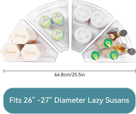 Lazy Susan Cabinet Organizer Bins for Kitchen, 1/8 Wedge
