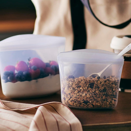Premium Reusable Silicone Food Storage Bags, Clear