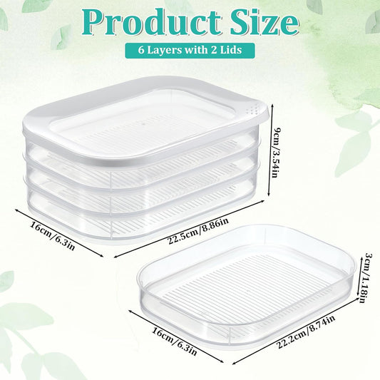 6 Pcs Deli Meat Container for Fridge 2 Lids, BPA Free Transparent Stackable Lunch Meat Container for Refrigerator Food Storage Boxes for Cold Cuts Cheese Lunchmeat Salami