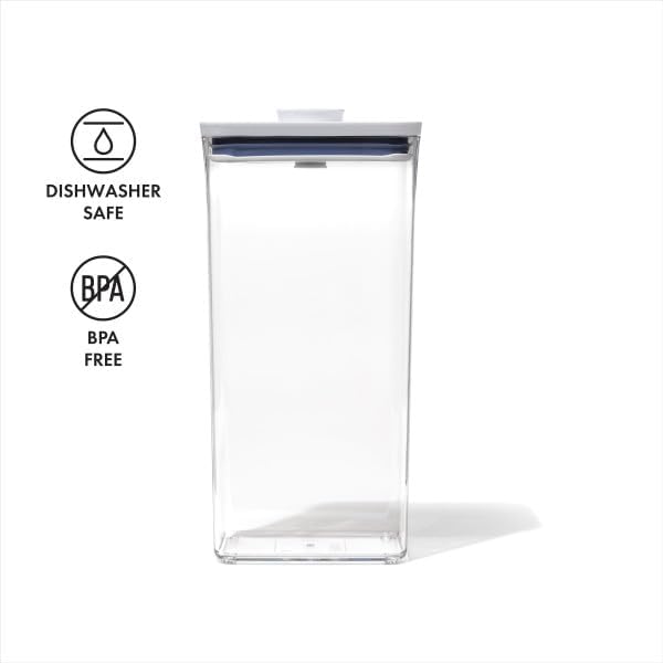 Good Grips POP Container, Airtight Food Storage for Pantry, 1.7 Qt | Airtight Container for Coffee Beans, Sugar, Rice, One-Push Lid, Stackable, Dishwasher Safe, Rectangle Shape