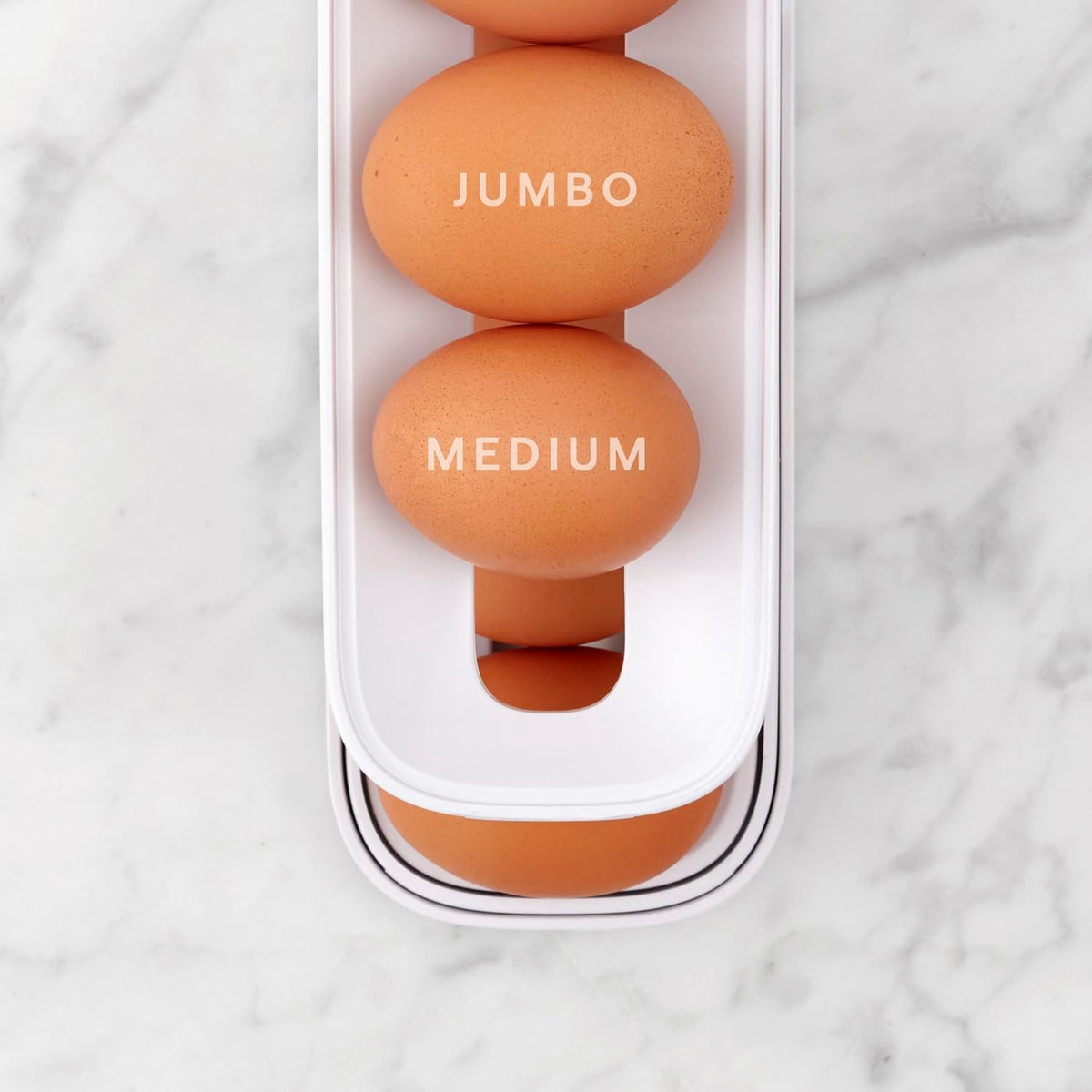 RollDown™ Egg Dispenser, Space-Saving Rolling Eggs Dispenser and Organizer for Refrigerator Storage