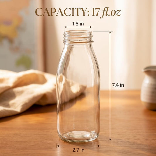 2PACK Salad Dressing Shaker Bottle – 17oz Glass Salad Dressing Dispenser with Silicone Pour Spout for Sauces,Ranch,and Marinades-Salad Dressing Container
