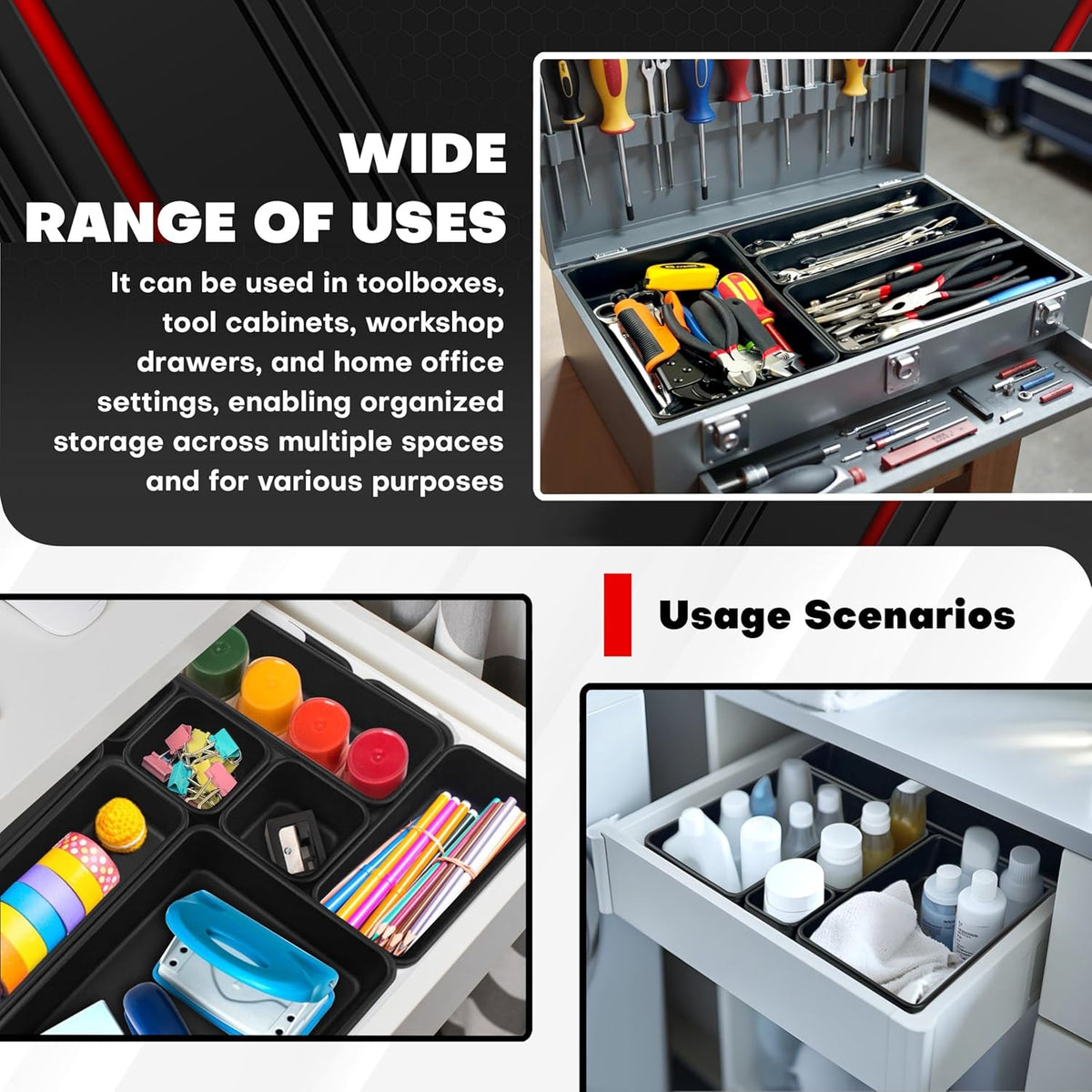 69-Pieces Tool Box Organizer Tray Divider Set, Tool Drawer Tray Divider