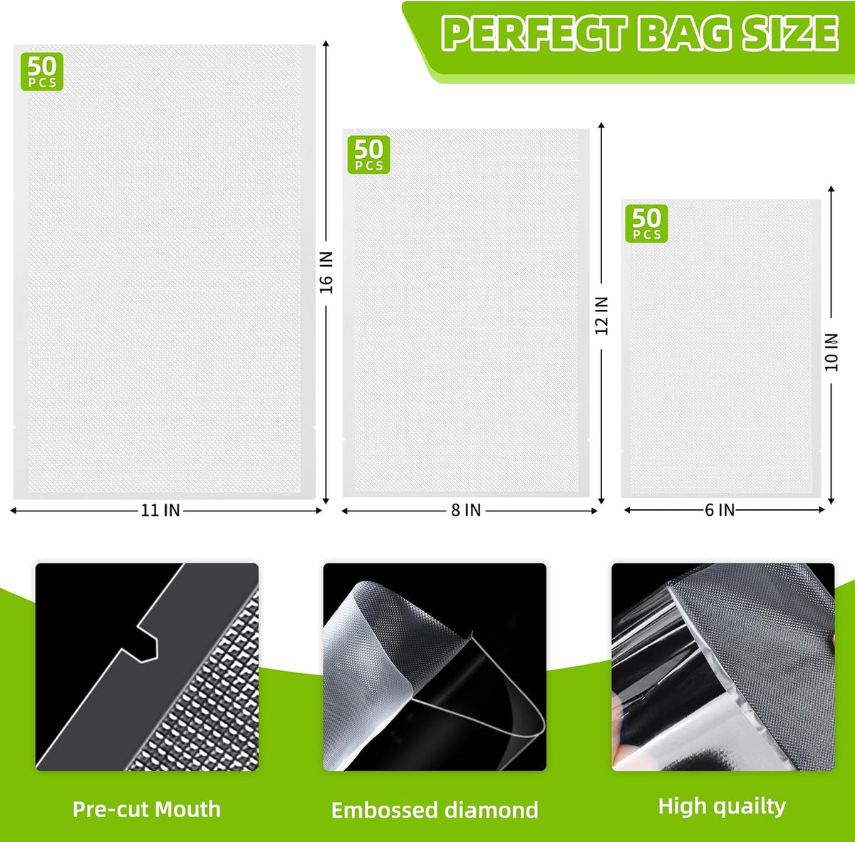 8" x 150' Food Vacuum Sealer Bags Rolls with Cutter Dispenser for Food Storage, Heavy Duty Vacuum Seal Bags for Sous Vide, Meal Prep,Freezer and Long Term Preservation,BPA-Free