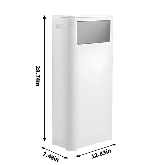 Trash Can with Lid, Large Tall 8 Gallon Commercial Trash Can,White