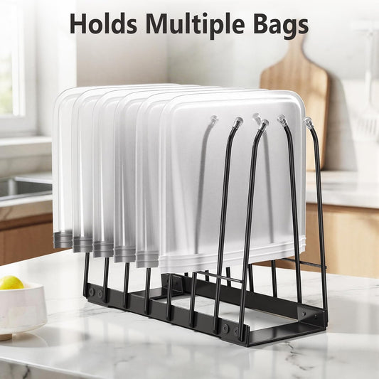 Reusable Bag Drying Rack, Bag Dryer Stand for Reusable Food Storage Bags, Ziplock & Vacuum Bags, Rustproof Kitchen Drying Rack, Silver