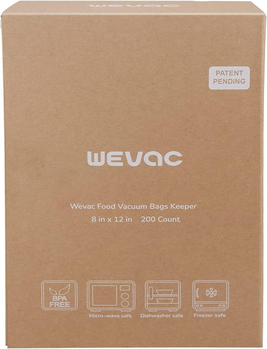 8"x12" Vacuum Sealer Bags for Food, 200 Precut Quart Bags, Keeper Box
