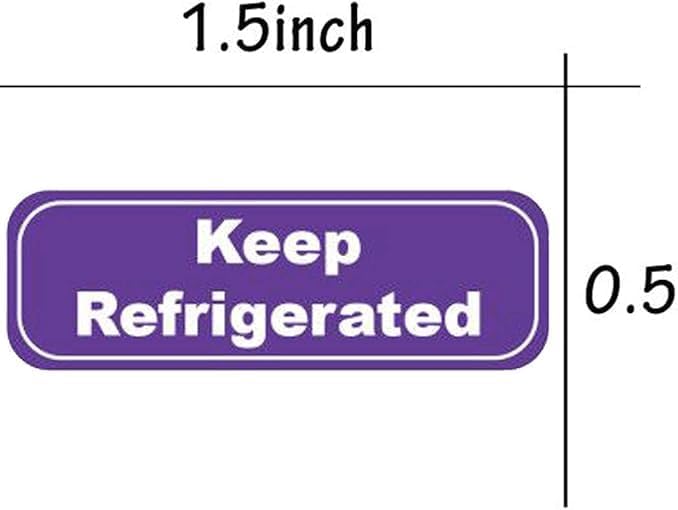 Keep Refrigerated Stickers Waterproof Purple 0.5 X 1.5 Inch Refrigerated Stickers Warning Labels 500 Pcs