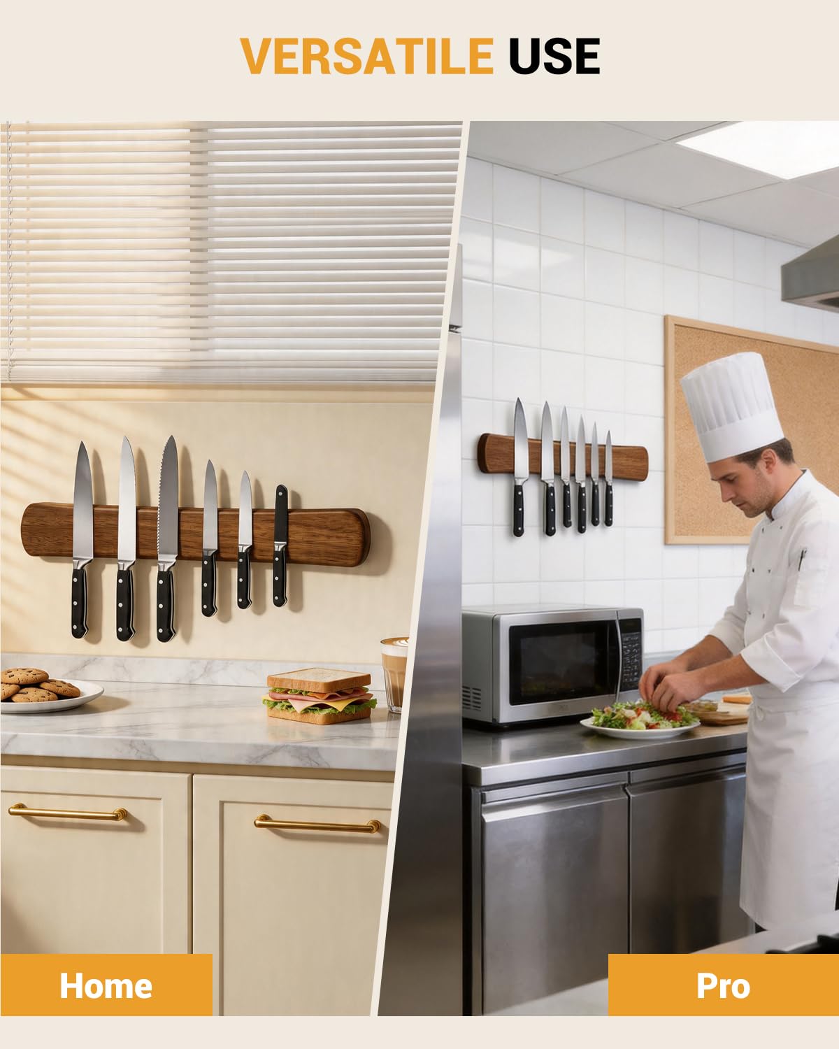 Adhesive Strips Magnetic Knife Holder, 6 Pack, 3.3 x 1.9 in