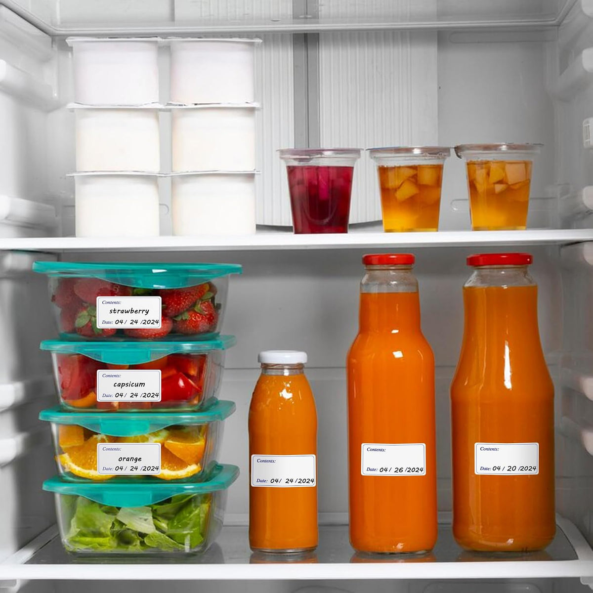 Removable Freezer Food Labels for Jars Easy Peel Off - Frozen Food Storage Labels that Leave No Sticky Residue After Use (Type 2)