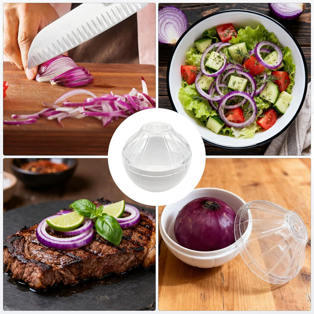 Onion Keeper, Onion Storage Containers, Garlic Shaped Food Saver, Fruit & Vegetable Storage Holder, Sealing Box for Refrigerators