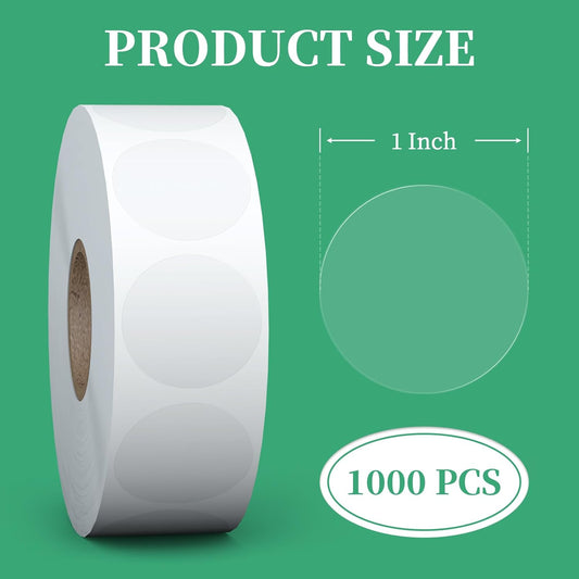 2 Inch Clear Round Sticker Seals, 1 Roll, 500 PCS | Transparent Pvc, Strong Self-Adhesive Backing Holds on Paper, Plastic, Glass and Cardboard