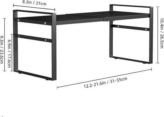 Expandable Cabinet Shelf Organizer Riser for Kitchen Under Sink Countertop | Expandable, metal , 0.8mm-thick shelves, suitable for cabinets, countertops, under-sink areas, and storage rooms