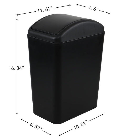 4.5 Gallon Plastic Swing Lid Trash Can, Slim Garbage Bin with Lid