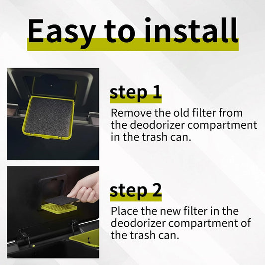 25 Pack Trash Can Odor Absorbing Filter Refills for EKO Garbage Cans and Compost Bin, Activated Charcoal Deodorizer, Activated Carbon Filter, Odor Absorber
