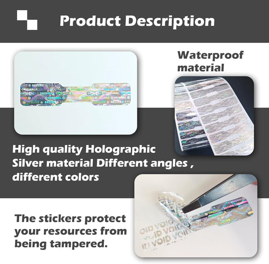 Crystal Clear Sealing Label Transparent Blank Tamper Proof Labels Bone Shape Package Seal Self Adhesive Security Warranty Void Tamper evident Stickers (120pcs)