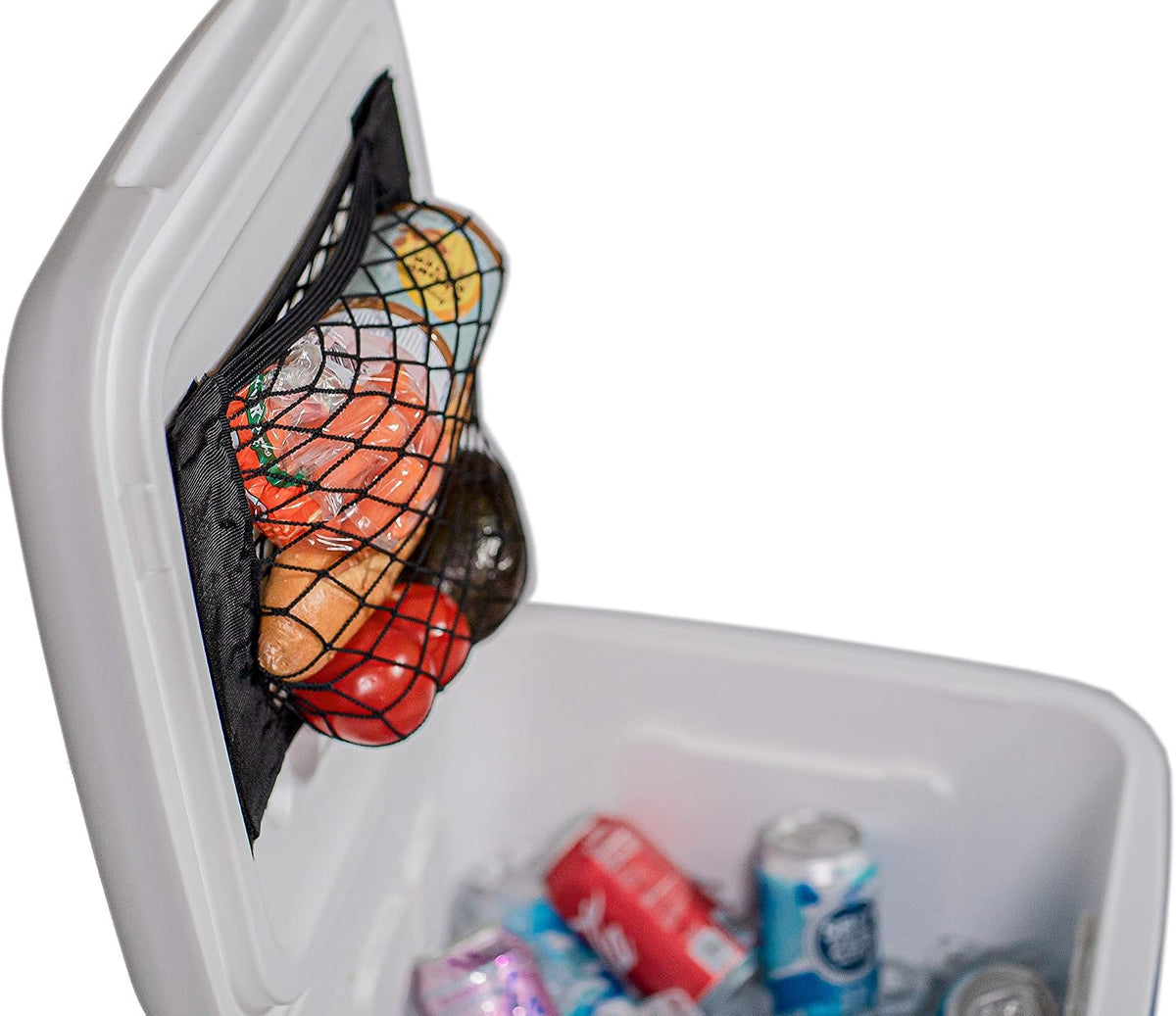 Cooler Net for Dry Storage and Organization - Compatible with YETI, RTIC, Ninja, Igloo, Coleman, Lifetime, Pelican Ice Chests - Works with Cooler Lights, Wheel Kits, RTIC Cooler Accessories, and More