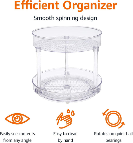 Clear Lazy Susan Turntable Organizer for Organization, 12-Inch