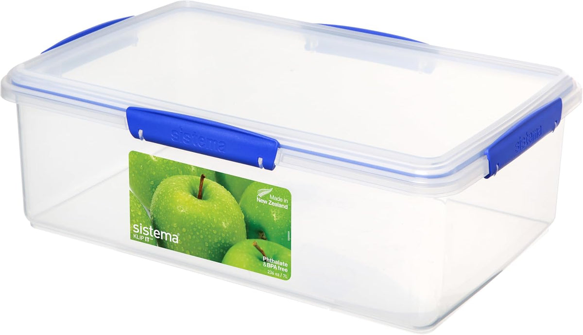 KLIP IT Large 7L Food Storage Container, Airtight & Stackable, Dishwasher, Freezer, & Microwave-Safe, BPA-Free