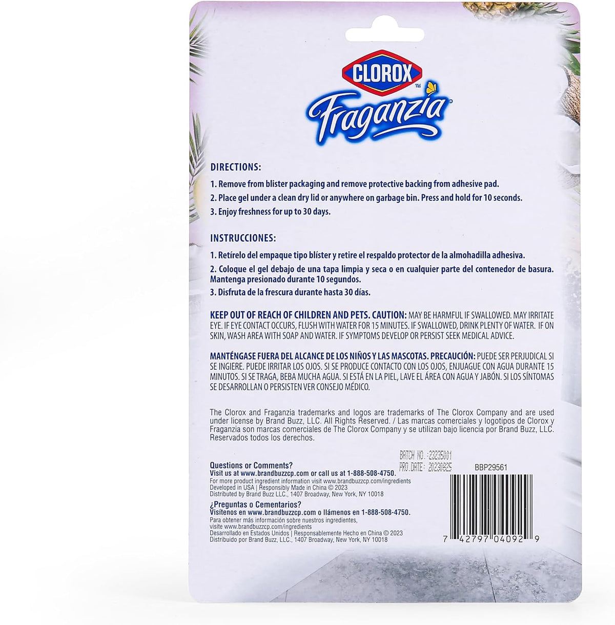 Fraganzia Stick-On Gel Fresheners, Lavender Eucalyptus, 6 Count
