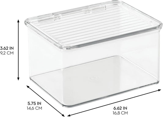 Plastic Stackable Hinged-Lid Storage Box, Clear | Pantry and Kitchen, Freezer and Fridge