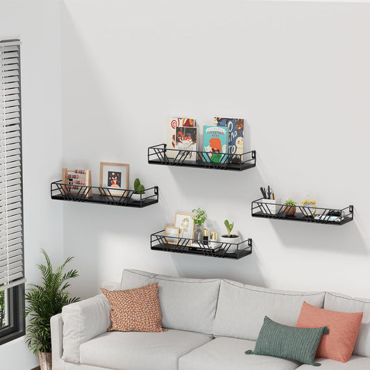Amaoot Floating Shelves for Wall Set of 4, Wall Shelf Wood Floating Shelf