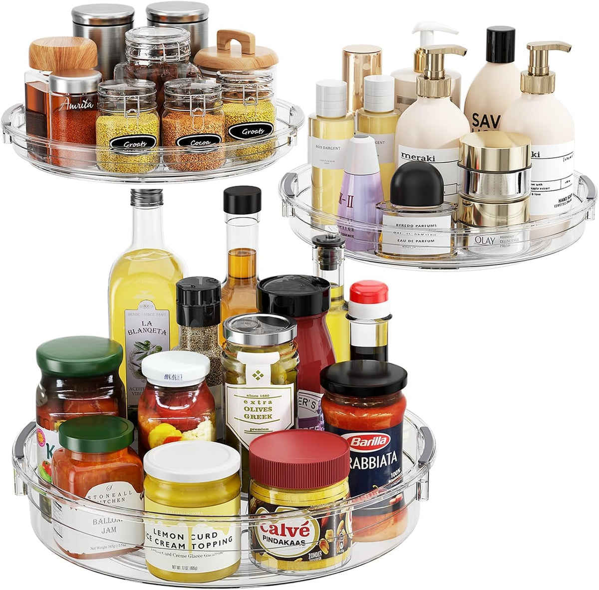 LAMU Lazy Susan Organizer Turntable for Cabinet, 9.25'' 10.6'' 12''