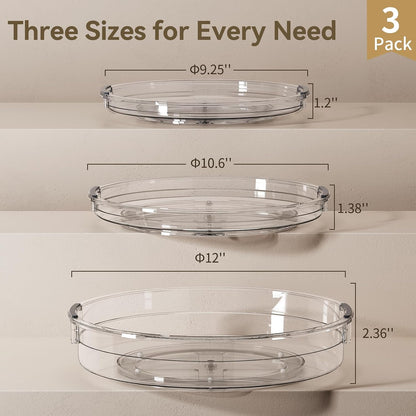LAMU Lazy Susan Organizer Turntable for Cabinet, 9.25'' 10.6'' 12''