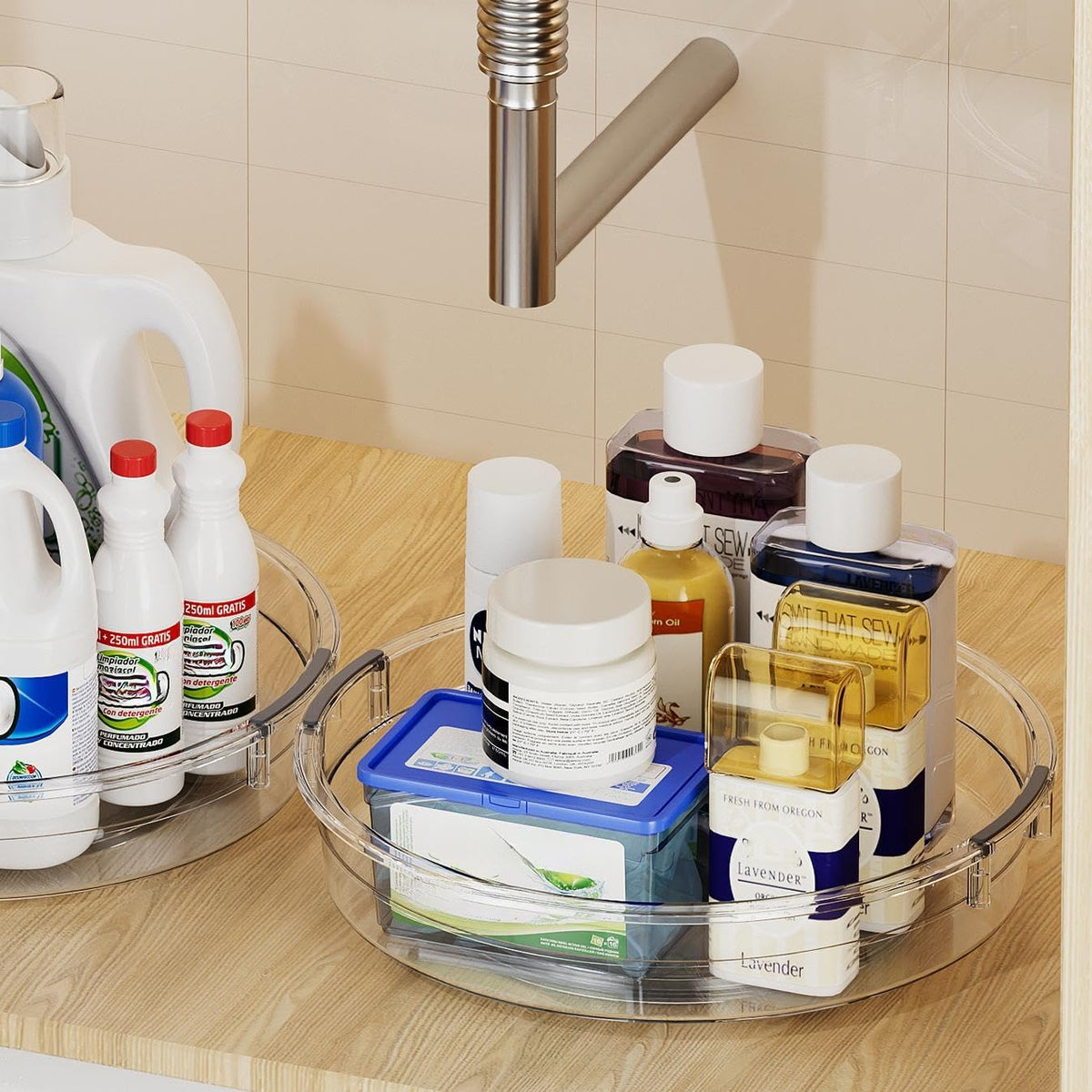 LAMU Lazy Susan Organizer Turntable for Cabinet, 9.25'' 10.6'' 12''