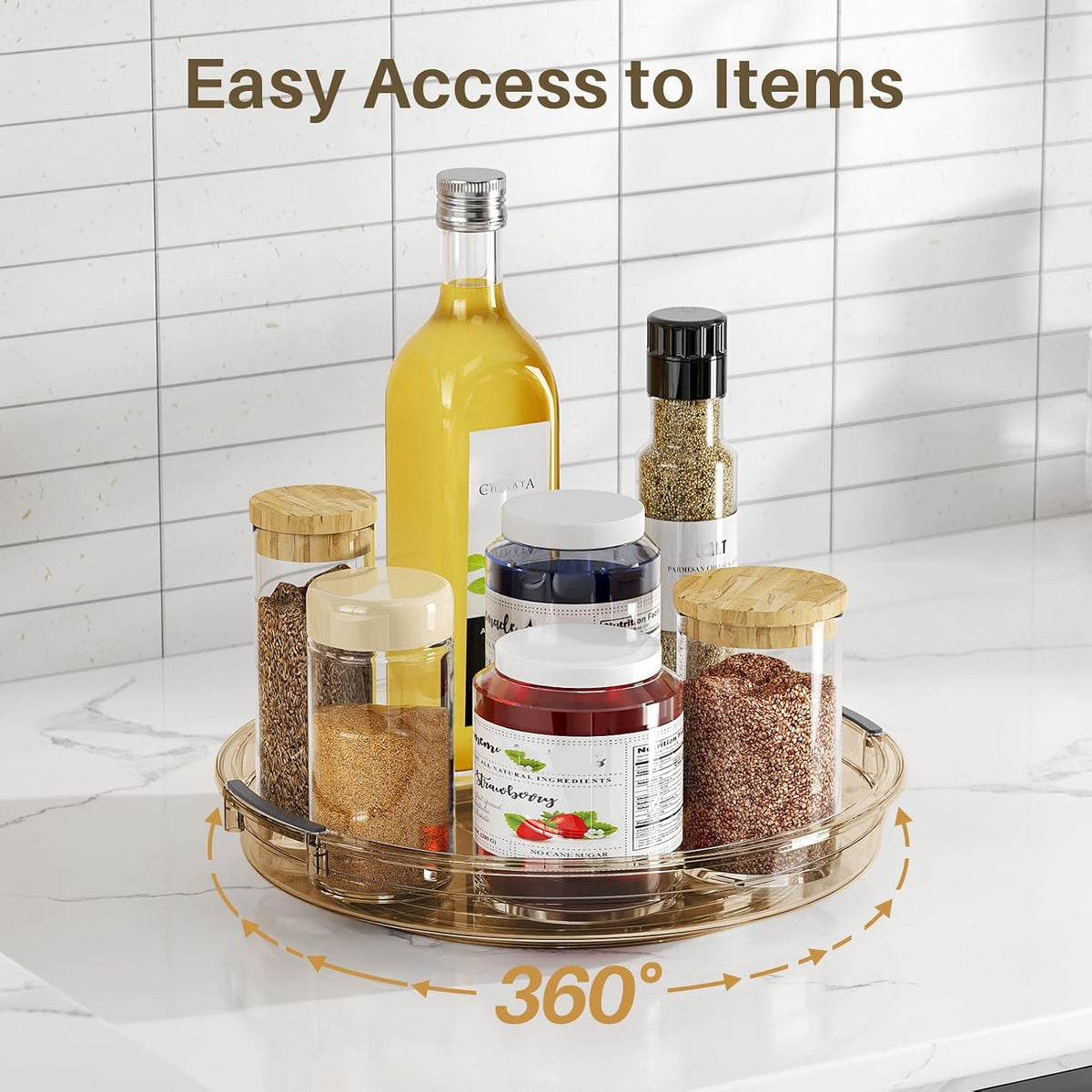 LAMU Lazy Susan Organizer Turntable for Cabinet, 9.25'' 10.6'' 12''