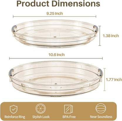 LAMU Lazy Susan Organizer Turntable for Cabinet, 9.25'' 10.6'' 12''