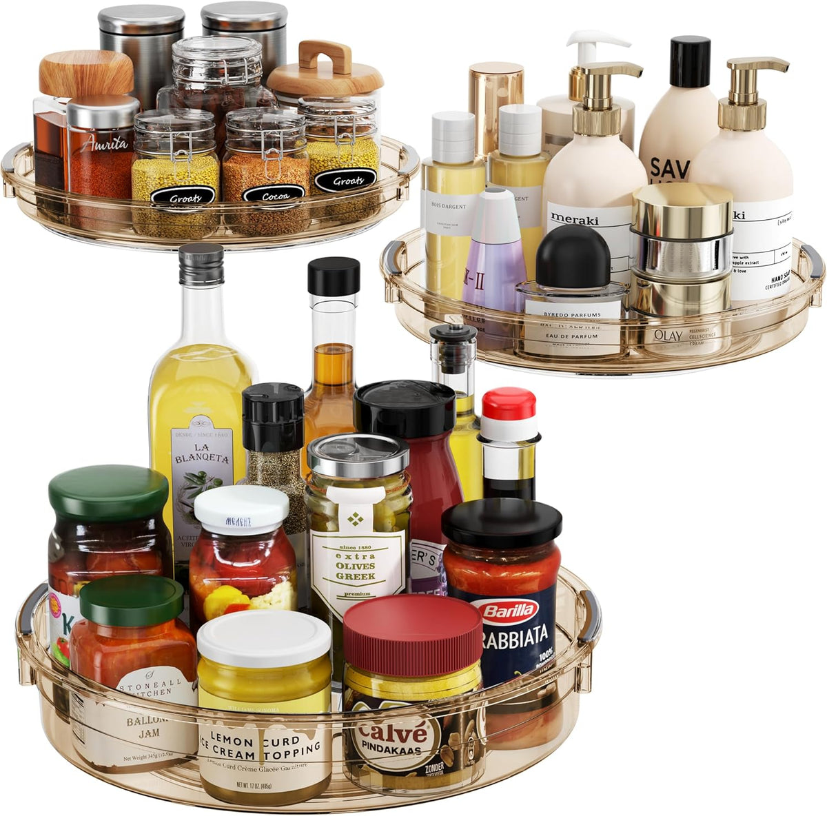 LAMU Lazy Susan Organizer Turntable for Cabinet, 9.25'' 10.6'' 12''