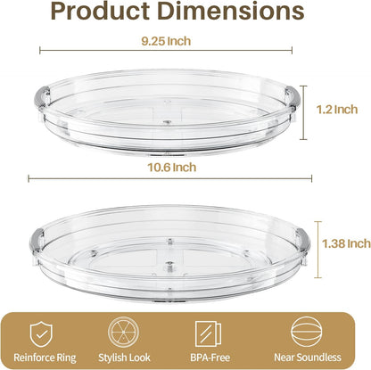 LAMU Lazy Susan Organizer Turntable for Cabinet, 9.25'' 10.6'' 12''