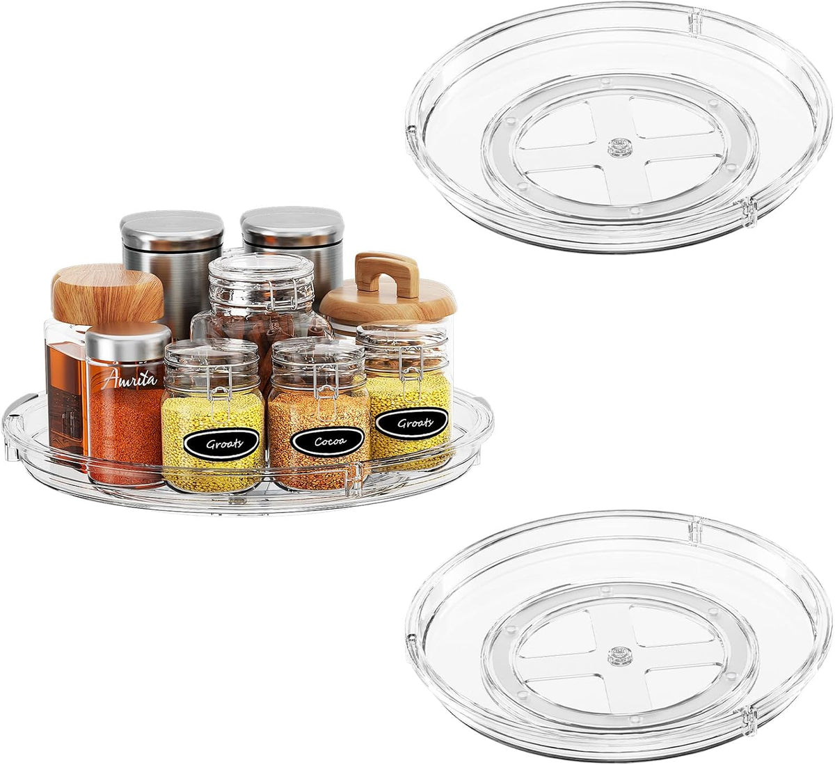 LAMU Lazy Susan Organizer Turntable for Cabinet, 9.25'' 10.6'' 12''