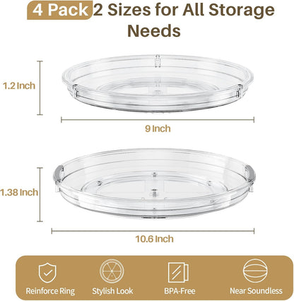LAMU Lazy Susan Organizer Turntable for Cabinet, 9.25'' 10.6'' 12''