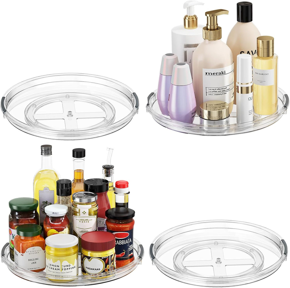 LAMU Lazy Susan Organizer Turntable for Cabinet, 9.25'' 10.6'' 12''