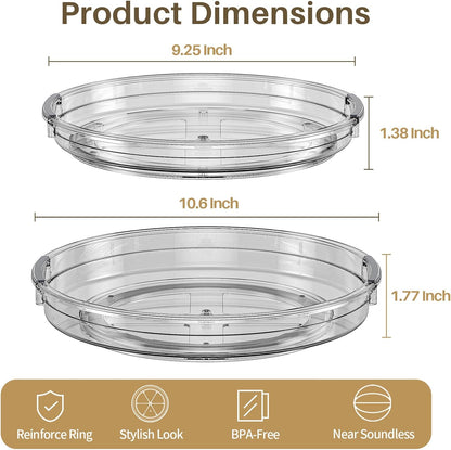 LAMU Lazy Susan Organizer Turntable for Cabinet, 9.25'' 10.6'' 12''