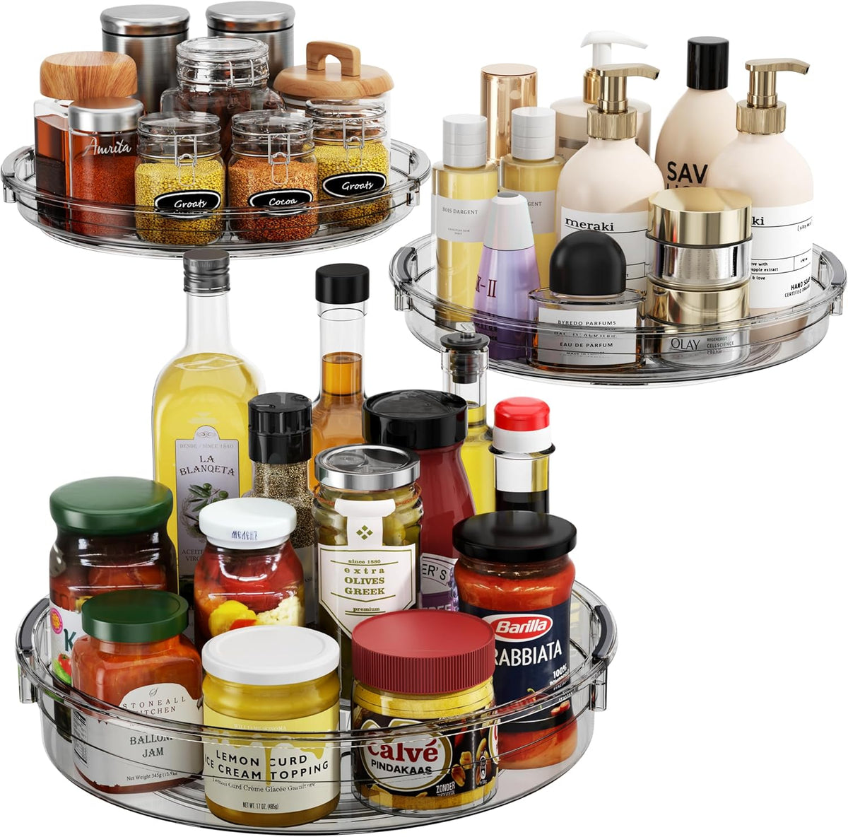 LAMU Lazy Susan Organizer Turntable for Cabinet, 9.25'' 10.6'' 12''