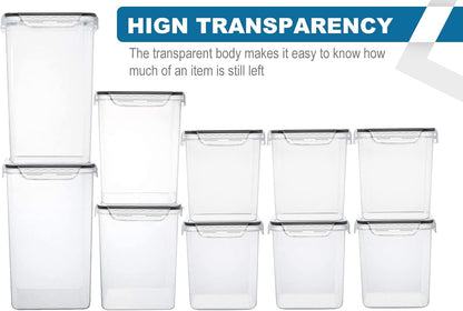 Large Tall Airtight Food Storage Containers, 10 PACK Containers Set