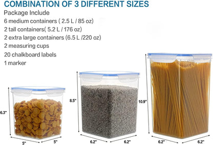 Large Tall Airtight Food Storage Containers, 10 PACK Containers Set