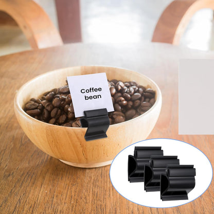 50 Pcs Black Sign Clip, Food Tray Label Holder, Plastic Buffet Food Label Clip, Reusable Sign Clips on Table for Cup Bowl Pan Buffet Deli Trays Charcuterie Board Bake Signs
