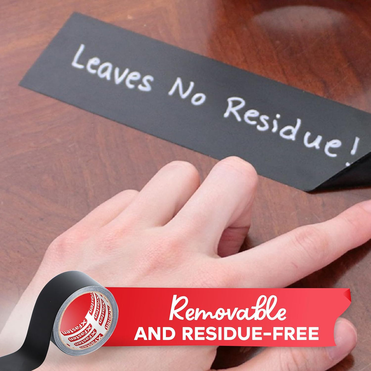 Black Chalkboard Tape Removable, 2-Inch x 30-Foot, Black, Smudge Resistant Sticky Chalkboard Label Duct Tape