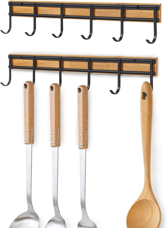 Kitchen Utensil Hanger, 2 Set Wall Mount Kitchen Hooks for Hanging Utensils