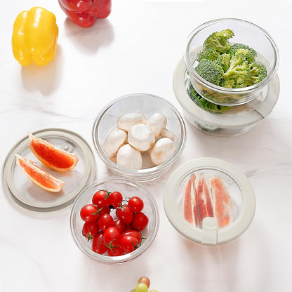 Urban Green Glass Food Storage Containers with Glass Lids, Microwave Safe Food Container Set, Aitight Meal Prep Container Set, BPA Free, 2 extra Colanders, LeakProof, 2 Pack of 60oz