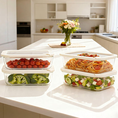 Urban Green Glass Food Storage Containers with Glass Lids, Microwave Safe Food Container Set, Aitight Meal Prep Container Set, BPA Free, 2 extra Colanders, LeakProof, 2 Pack of 60oz