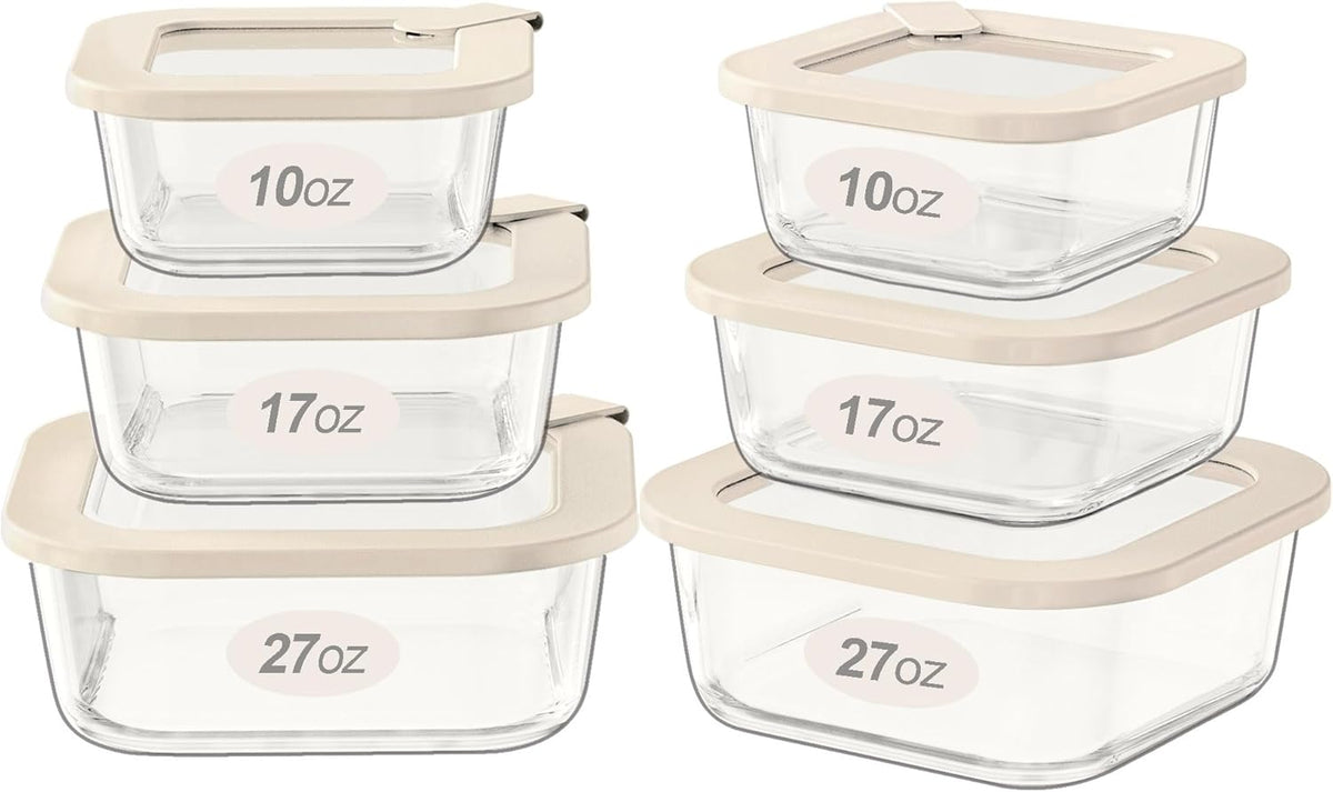 Urban Green Glass Food Storage Containers with Glass Lids, Microwave Safe Food Container Set, Aitight Meal Prep Container Set, BPA Free, 2 extra Colanders, LeakProof, 2 Pack of 60oz