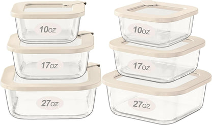 Urban Green Glass Food Storage Containers with Glass Lids, Microwave Safe Food Container Set, Aitight Meal Prep Container Set, BPA Free, 2 extra Colanders, LeakProof, 2 Pack of 60oz