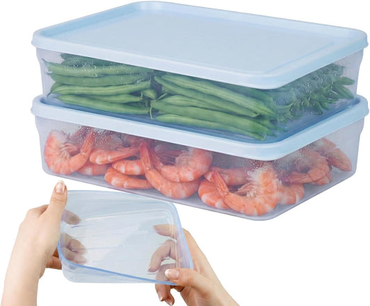 Flexible Freezer Storage Containers with lids, 5.5cup Blue